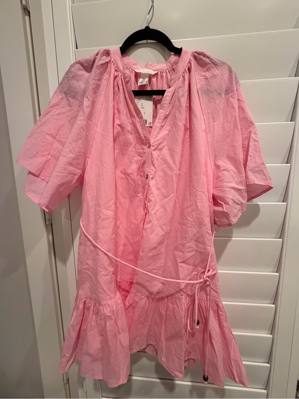 Pink Ruffle Hem Dress